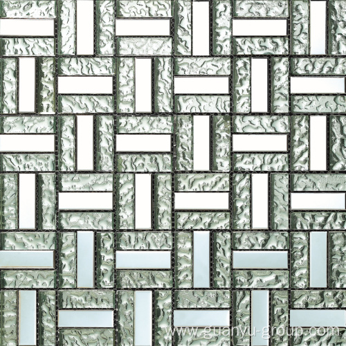 stone and glass plaid mosaic